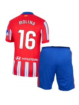 Billige Atletico Madrid Nahuel Molina #16 Hjemmedraktsett Barn 2024-25 Kortermet (+ Korte bukser)